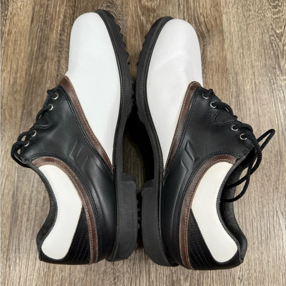 FOOTJOY Men's Superlites Leather‎ Golf Shoes 57751 White/Black Size 8W